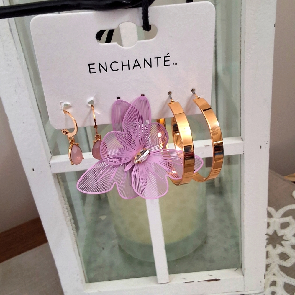 Enchante, Various NEW, Gold Dangle Butterfly & Hoop Earrings